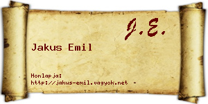 Jakus Emil névjegykártya